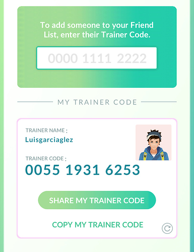 My Pokemon go friend code!