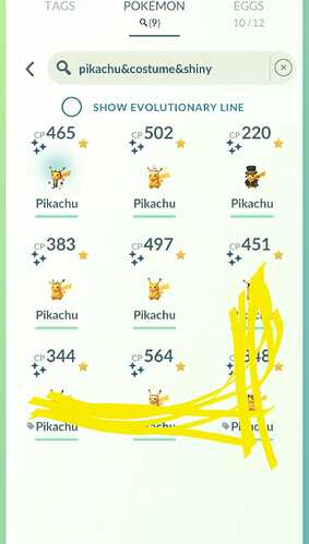 pikachu shinies
